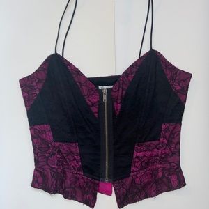 Pink and Black corset / bustier top